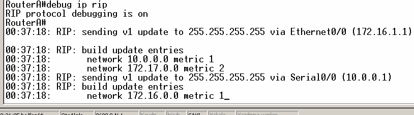 Rip protokolü updatelerini broadcast adresi olan 255.255.255.255 ip sinden yapar. debug ip rip komutunu verdiğimizde bunu açıkca görürüz.