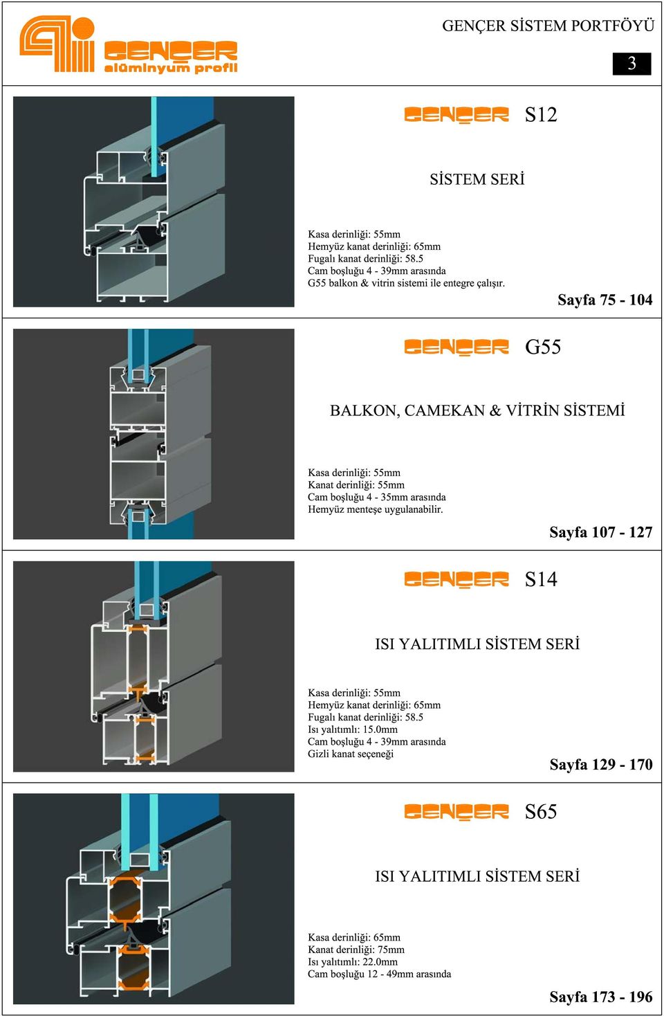 Sayfa 75-104 BALKAN, CAMEKAN & VİTRİN sstemi Kasa dernja: SSmm Kanat dcrnlğ: 5Sımn cam btlıı#u 4-3Smm. aralında HemyQz mcııtqc uyguiaııablr.