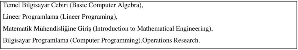 Giriş (Introduction to Mathematical Engineering),