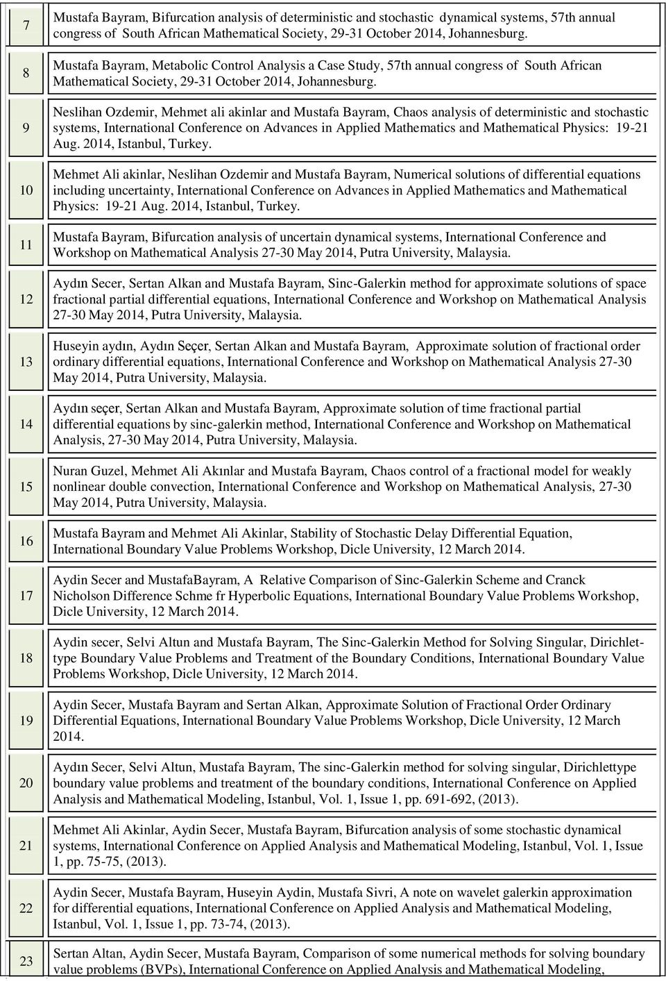 Neslihan Ozdemir, Mehmet ali akinlar and Mustafa Bayram, Chaos analysis of deterministic and stochastic systems, International Conference on Advances in Applied Mathematics and Mathematical Physics: