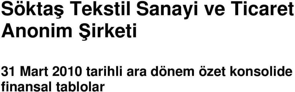 Mart 2010 tarihli ara dönem