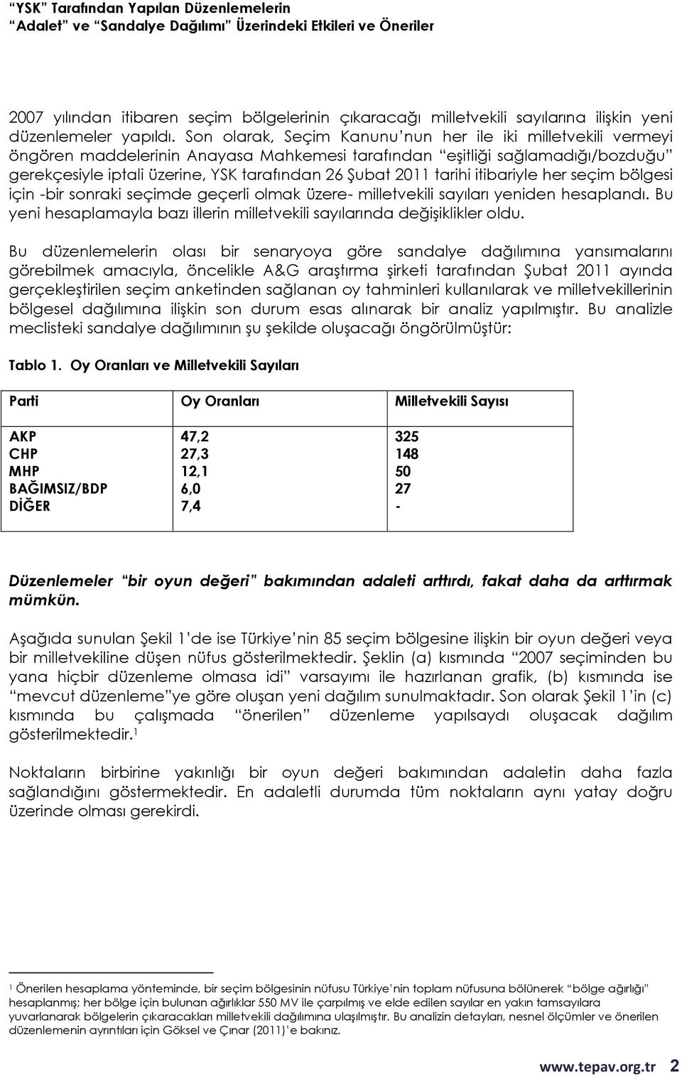 tarihi itibariyle her seçim bölgesi için bir sonraki seçimde geçerli olmak üzere milletvekili sayıları yeniden hesaplandı.