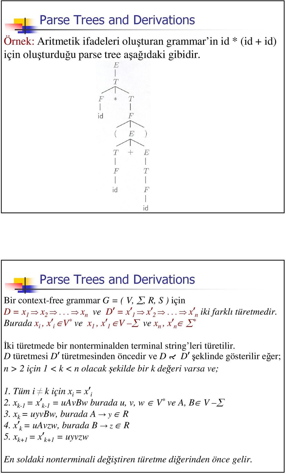 D türetmesi D3 türetmesinden öncedir ve D D3eklinde gösterilir eer; n > 2 için 1 < k < n olacak ekilde bir k deeri varsa ve; 1. Tüm i k için x i = x3 i 2.