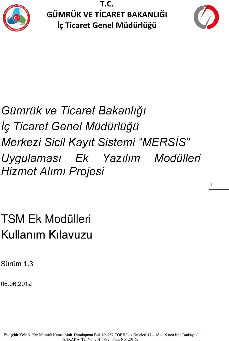 Modülleri Hizmet Alımı Projesi 1 TSM Ek