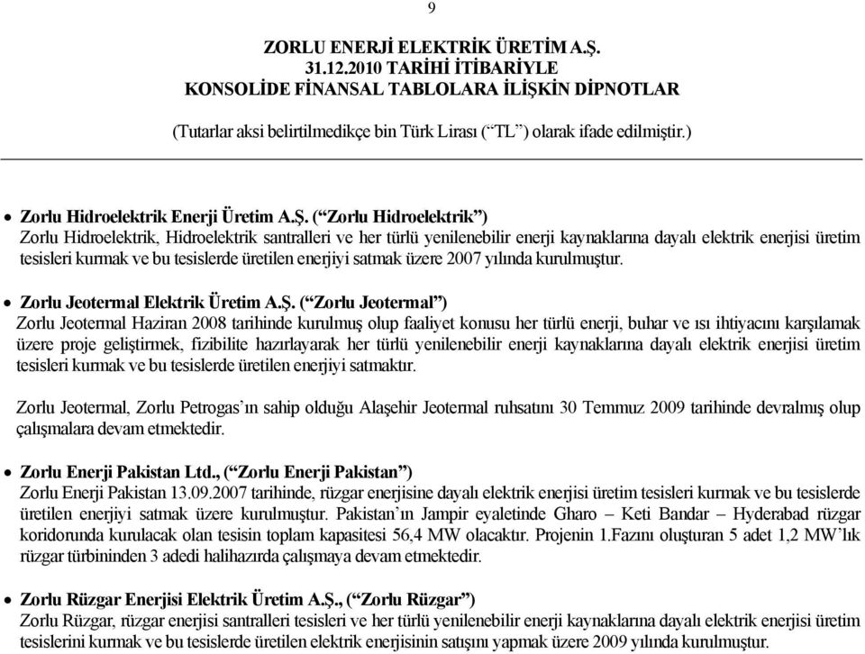 enerjiyi satmak üzere 2007 yılında kurulmuştur. Zorlu Jeotermal Elektrik Üretim A.Ş.