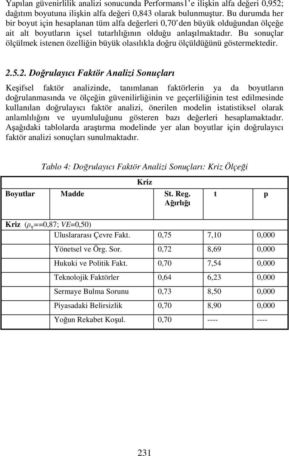 Bu sonuçlar ölçülmek istenen özelliğin büyük olasılıkla doğru ölçüldüğünü göstermektedir. 2.