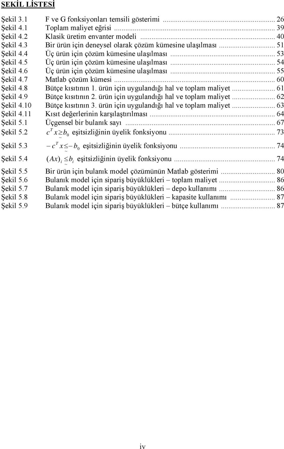 8 Bütçe kısıtının. ürün çn uygulandığı hal ve toplam malyet... 6 Şekl 4.9 Bütçe kısıtının. ürün çn uygulandığı hal ve toplam malyet... 6 Şekl 4.0 Bütçe kısıtının 3.