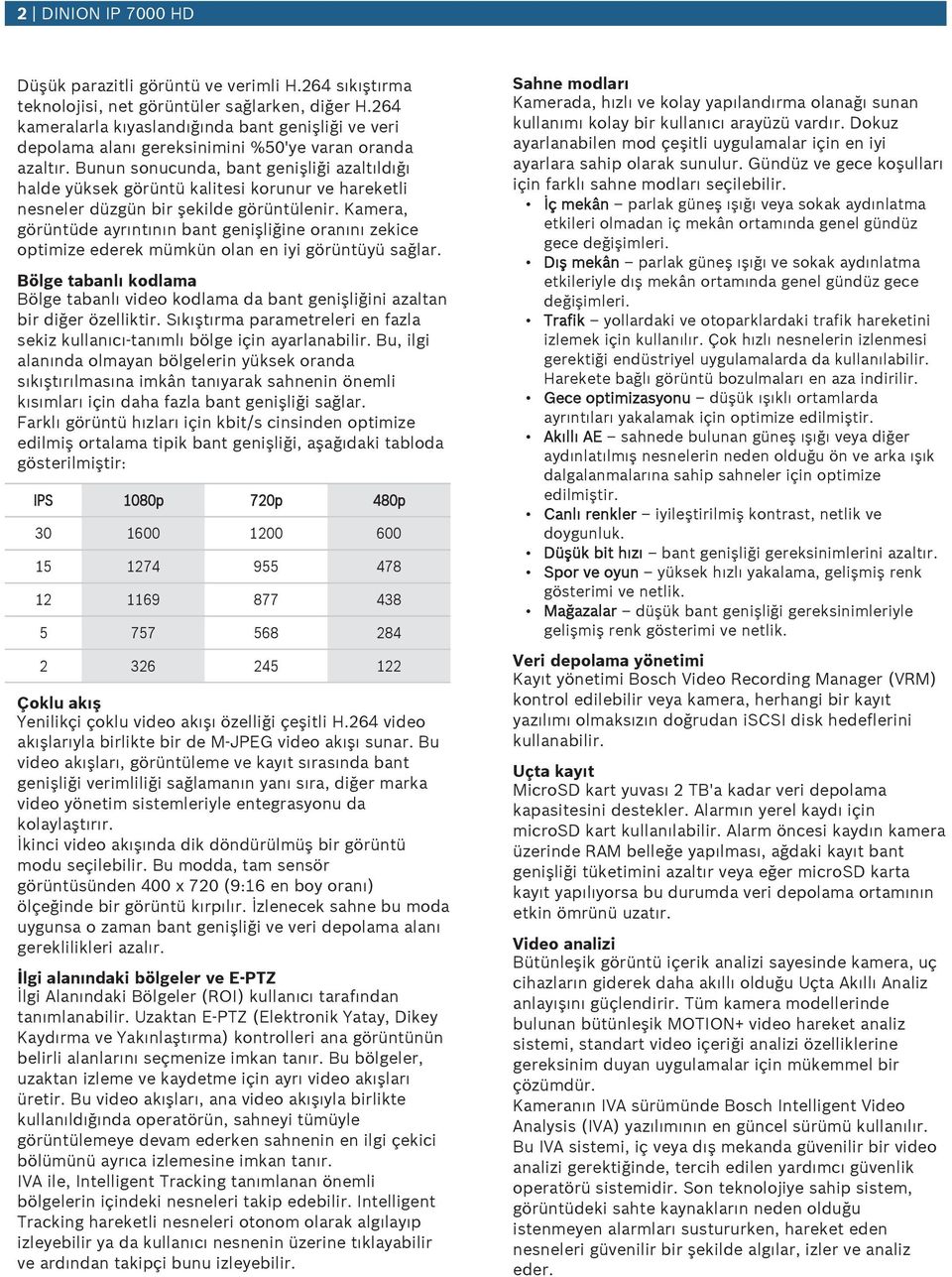 Bnn soncnda, bant genişliği azaltıldığı halde yüksek görüntü kalitesi kornr ve hareketli nesneler düzgün bir şekilde görüntülenir.