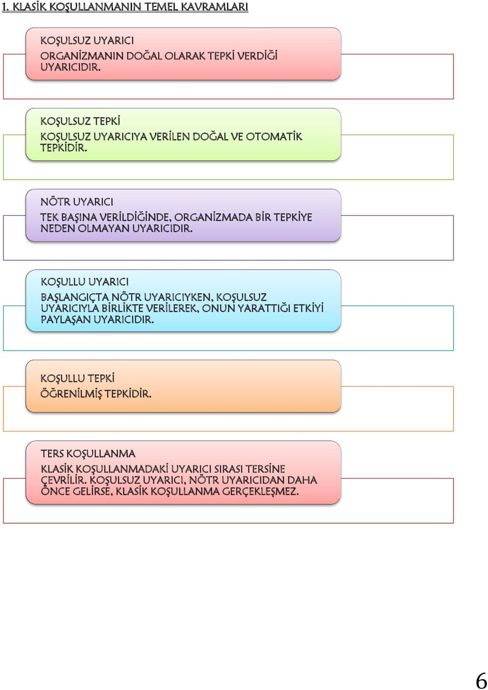 NÖTR UYARICI TEK BAŞINA VERİLDİĞİNDE, ORGANİZMADA BİR TEPKİYE NEDEN OLMAYAN UYARICIDIR.