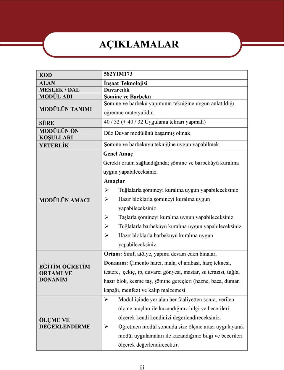 Şömine ve barbeküyü tekniğine uygun yapabilmek. Genel Amaç Gerekli ortam sağlandığında; şömine ve barbeküyü kuralına uygun yapabileceksiniz.