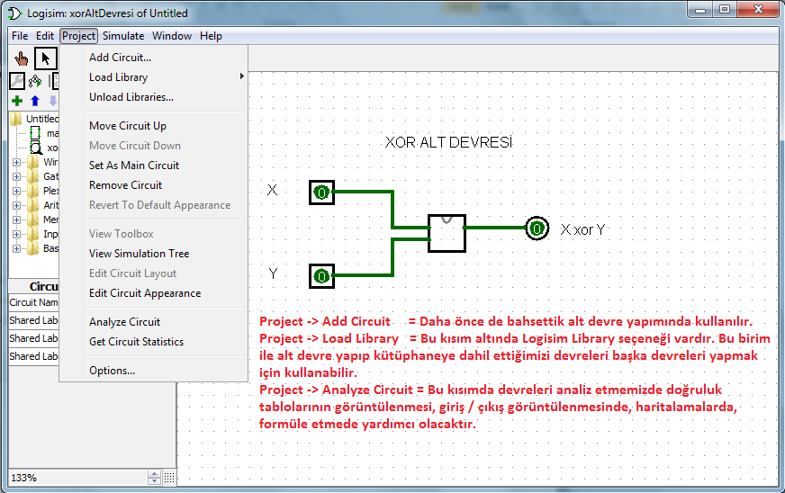 Şekil-29 Analyze Circuit seçeneği seçildikten sonra