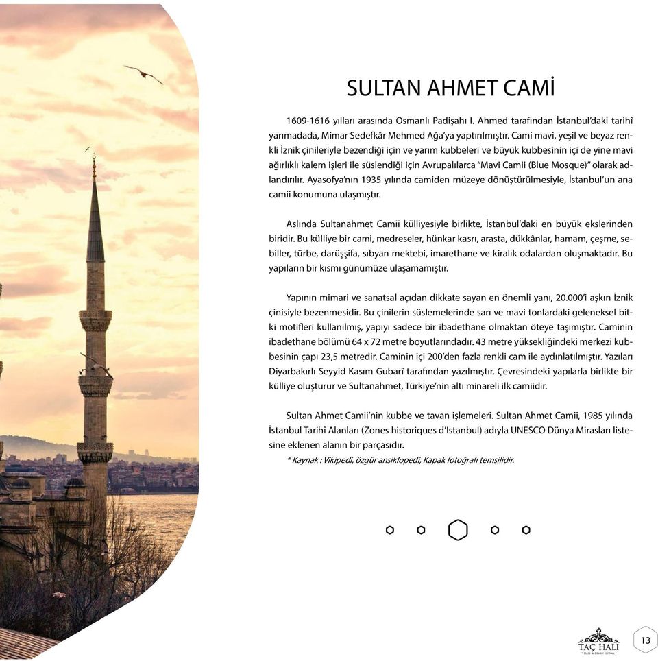 Mosque) olarak adlandırılır. Ayasofya nın 1935 yılında camiden müzeye dönüştürülmesiyle, İstanbul un ana camii konumuna ulaşmıştır.