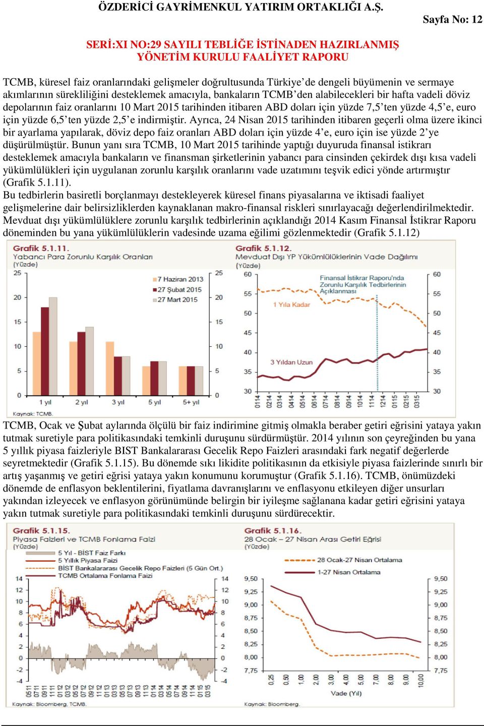 Ayrıca, 24 Nisan 2015 tarihinden itibaren geçerli olma üzere ikinci bir ayarlama yapılarak, döviz depo faiz oranları ABD doları için yüzde 4 e, euro için ise yüzde 2 ye düşürülmüştür.