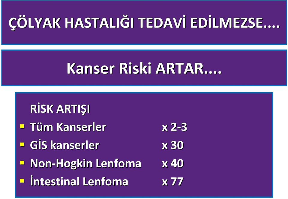 .. RİSK ARTIŞI Tüm m Kanserler x 2-32