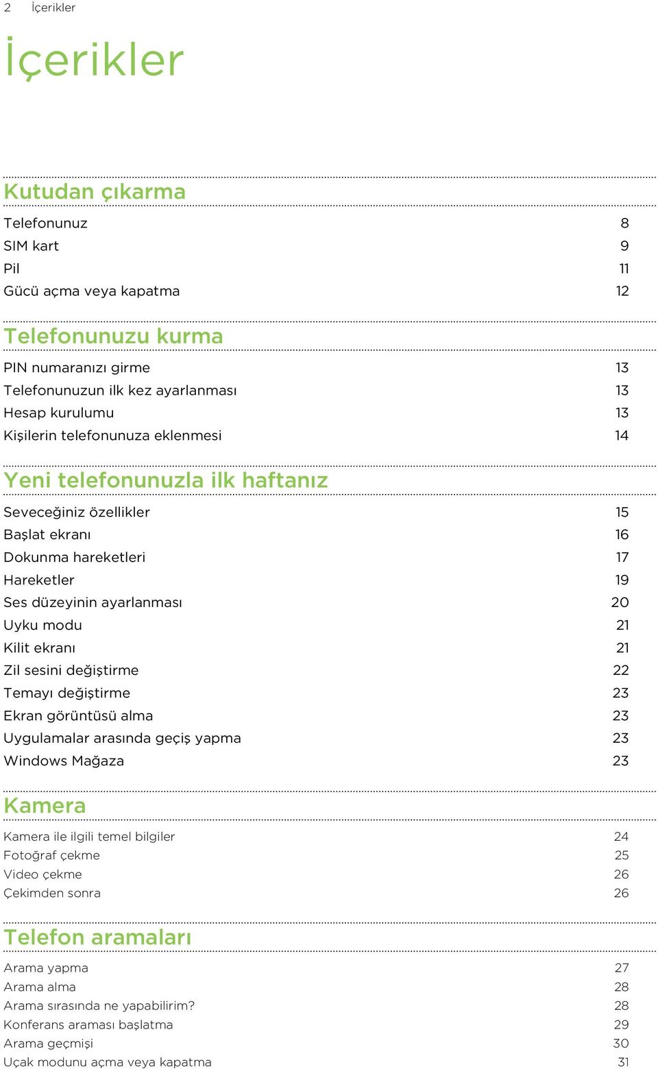 Kilit ekranı 21 Zil sesini değiştirme 22 Temayı değiştirme 23 Ekran görüntüsü alma 23 Uygulamalar arasında geçiş yapma 23 Windows Mağaza 23 Kamera Kamera ile ilgili temel bilgiler 24 Fotoğraf