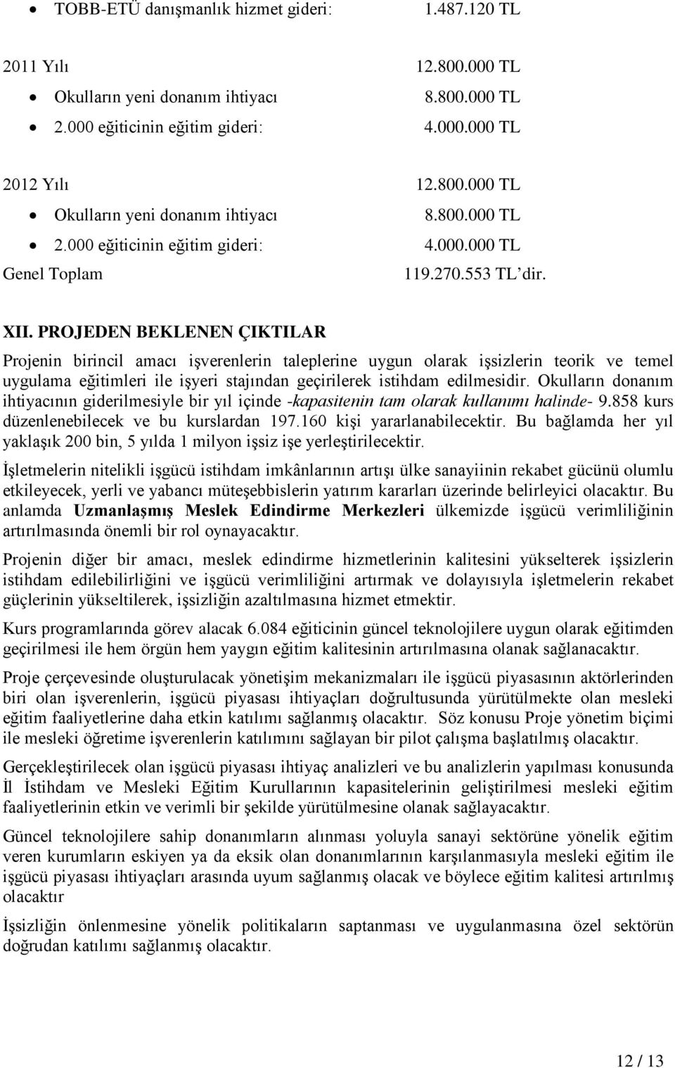 PROJEDEN BEKLENEN ÇIKTILAR Projenin birincil amacı işverenlerin taleplerine uygun olarak işsizlerin teorik ve temel uygulama eğitimleri ile işyeri stajından geçirilerek istihdam edilmesidir.