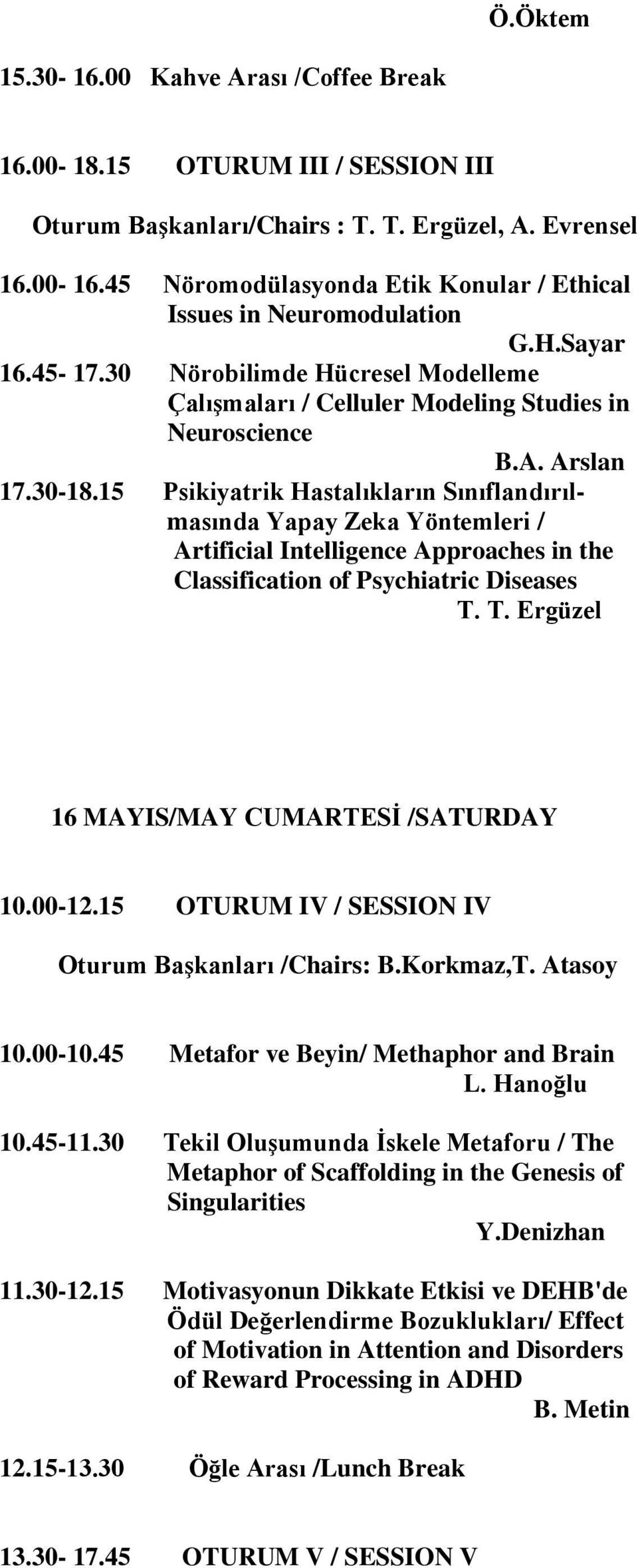 15 Psikiyatrik Hastalıkların Sınıflandırılmasında Yapay Zeka Yöntemleri / Artificial Intelligence Approaches in the Classification of Psychiatric Diseases T.