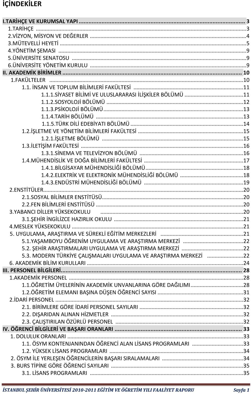 .. 3..5.TÜRK DİLİ EDEBİYATI BÖLÜMÜ... 4.2.İŞLETME VE YÖNETİM BİLİMLERİ FAKÜLTESİ... 5.2..İŞLETME BÖLÜMÜ... 5.3.İLETİŞİM FAKÜLTESİ... 6.3..SİNEMA VE TELEVİZYON BÖLÜMÜ... 6.4.MÜHENDİSLİK VE DOĞA BİLİMLERİ FAKÜLTESİ.