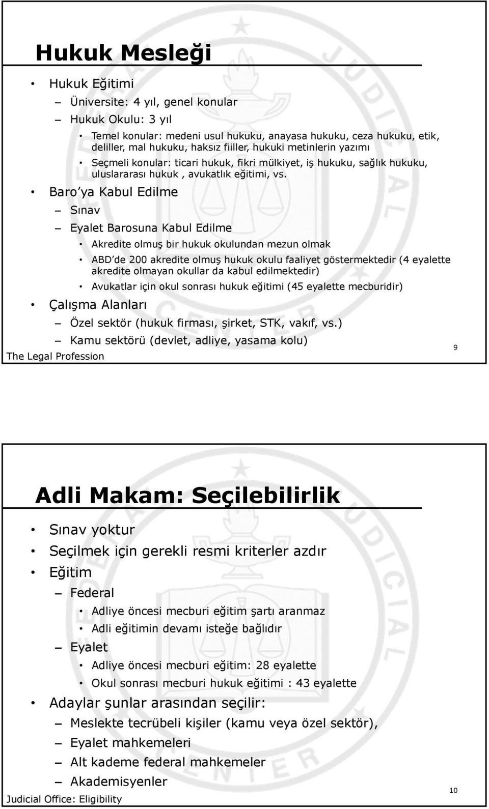 Baro ya Kabul Edilme Sınav Eyalet Barosuna Kabul Edilme Akredite olmuş bir hukuk okulundan mezun olmak ABD de 200 akredite olmuş hukuk okulu faaliyet göstermektedir (4 eyalette akredite olmayan