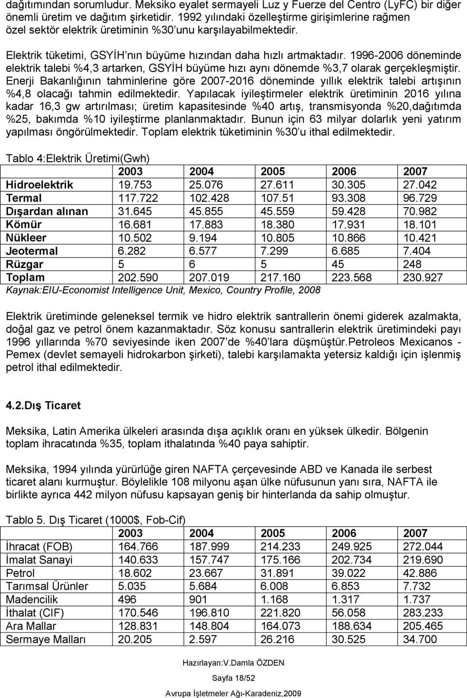 1996-2006 döneminde elektrik talebi %4,3 artarken, GSYİH büyüme hızı aynı dönemde %3,7 olarak gerçekleşmiştir.