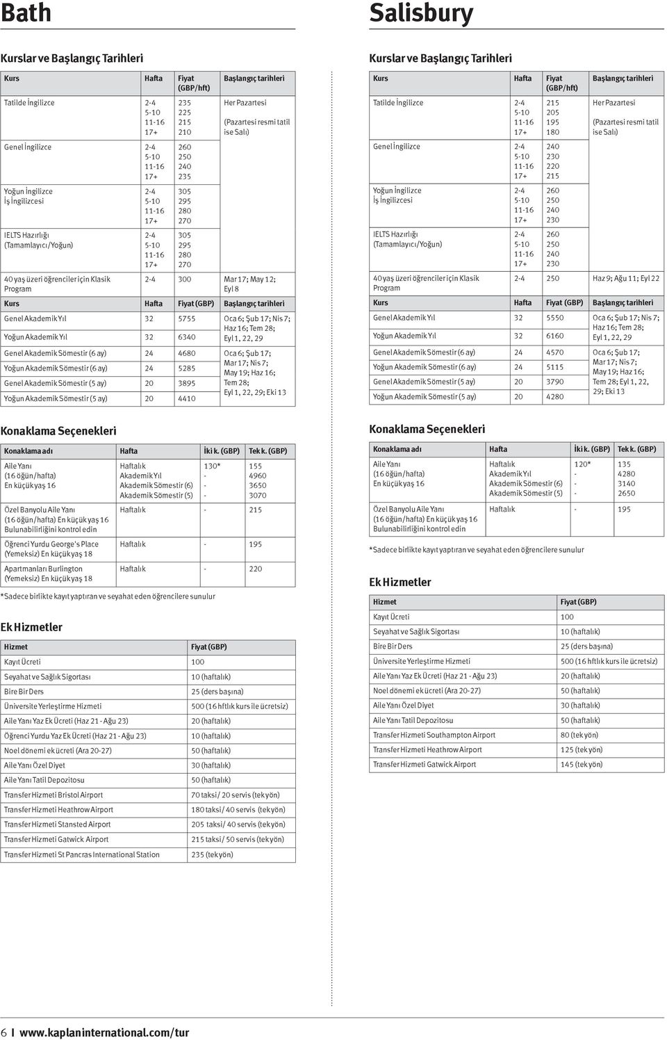 İngilizce IELTS Hazırlığı (Tamamlayıcı/Yoğun) 205 195 180 220 40 yaş üzeri öğrenciler için Klasik Haz 9; Ağu 11; Program (GBP) Genel 32 5550 Oca 6; Şub 17; Nis 7; Haz 16; Tem 28; Yoğun 32 6160 Eyl 1,