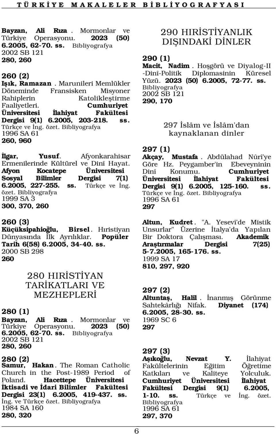 1996 SA 61 260, 960 lgar, Yusuf. Afyonkarahisar Ermenilerinde Kültürel ve Dinî Hayat. Afyon Kocatepe Üniversitesi Sosyal Bilimler Dergisi 7(1) 6.2005, 227-255. ss. Türkçe ve ng. özet.