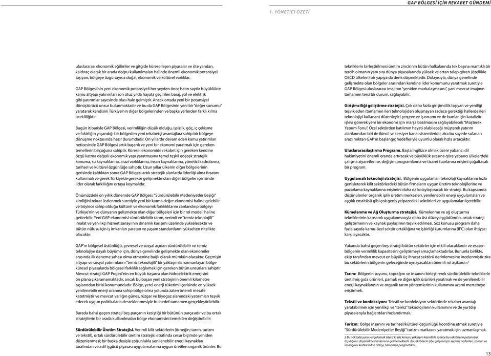 GAP Bölgesi nin yeni ekonomik potansiyeli her şeyden önce hatırı sayılır büyüklükte kamu altyapı yatırımları son otuz yılda hayata geçirilen baraj, yol ve elektrik gibi yatırımlar sayesinde olası