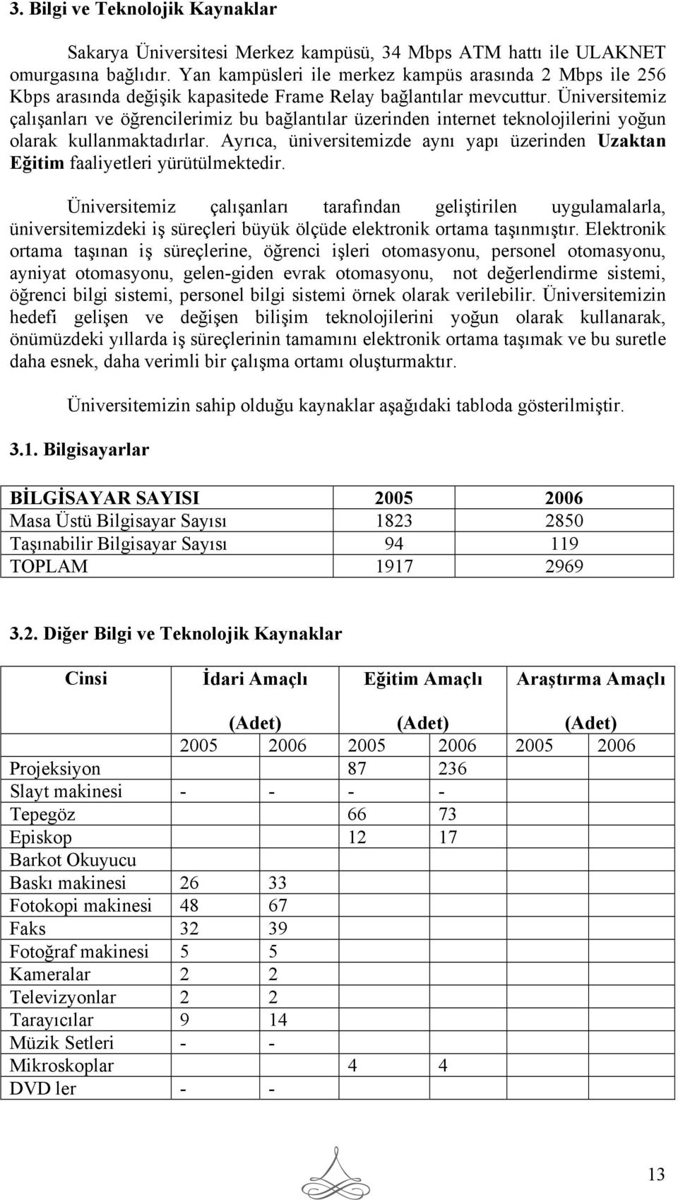 Üniversitemiz çalışanları ve öğrencilerimiz bu bağlantılar üzerinden internet teknolojilerini yoğun olarak kullanmaktadırlar.