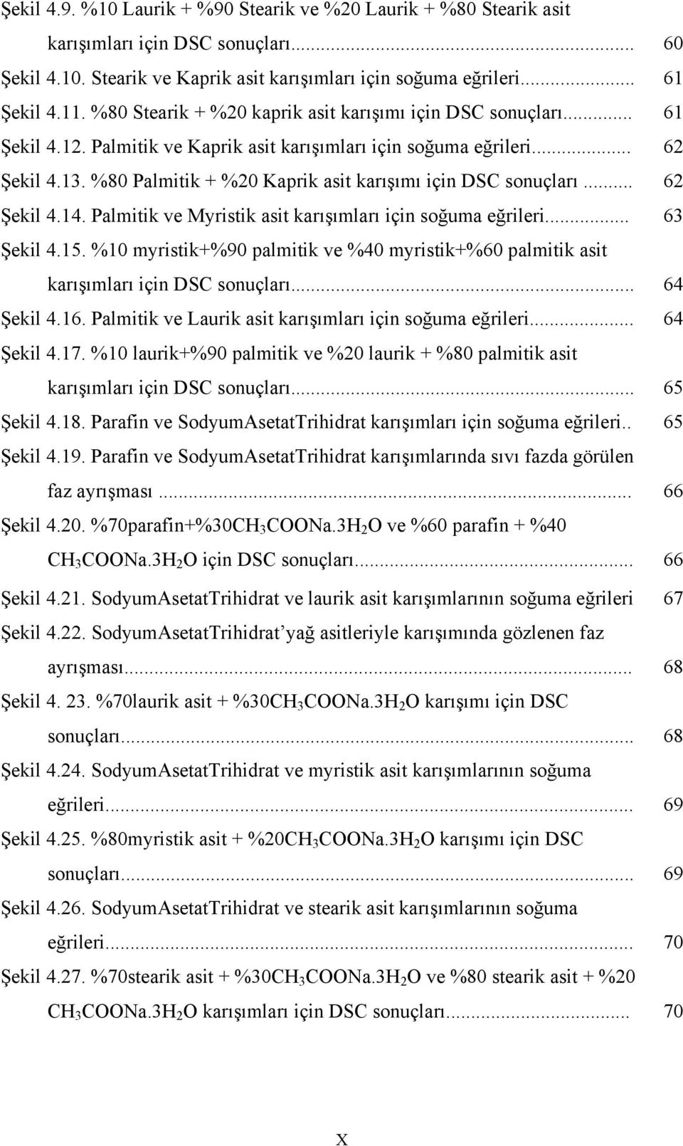 %80 Palmitik + %20 Kaprik asit karışımı için DSC sonuçları... 62 Şekil 4.14. Palmitik ve Myristik asit karışımları için soğuma eğrileri... 63 Şekil 4.15.