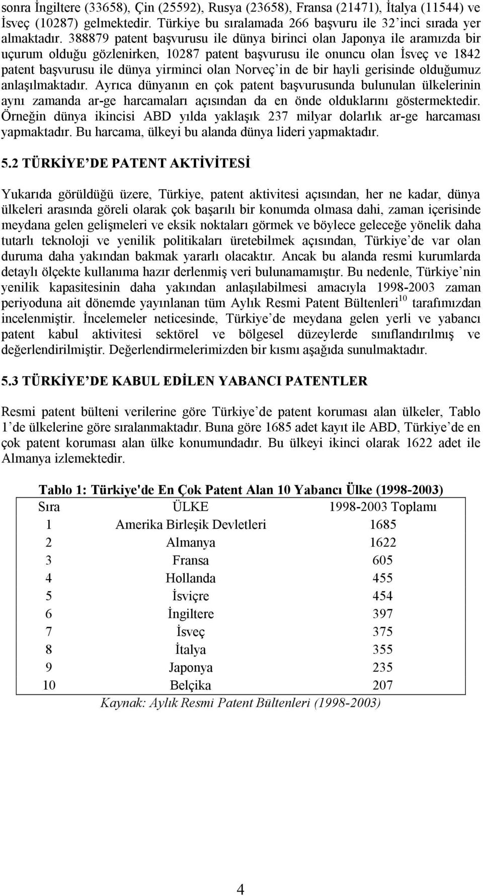 in de bir hayli gerisinde olduğumuz anlaşõlmaktadõr. Ayrõca dünyanõn en çok patent başvurusunda bulunulan ülkelerinin aynõ zamanda ar-ge harcamalarõ açõsõndan da en önde olduklarõnõ göstermektedir.