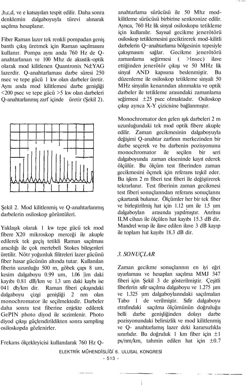 Pompa aynı anda 760 Hz de Q- anahtarlanan ve 100 Mhz de akustik-optik olarak mod kilitlenen Quantronix Nd:YAG lazerdir. Q-anahtarlaması darbe süresi 250 nsec ve tepe gücü 1 kw olan darbeler üretir.