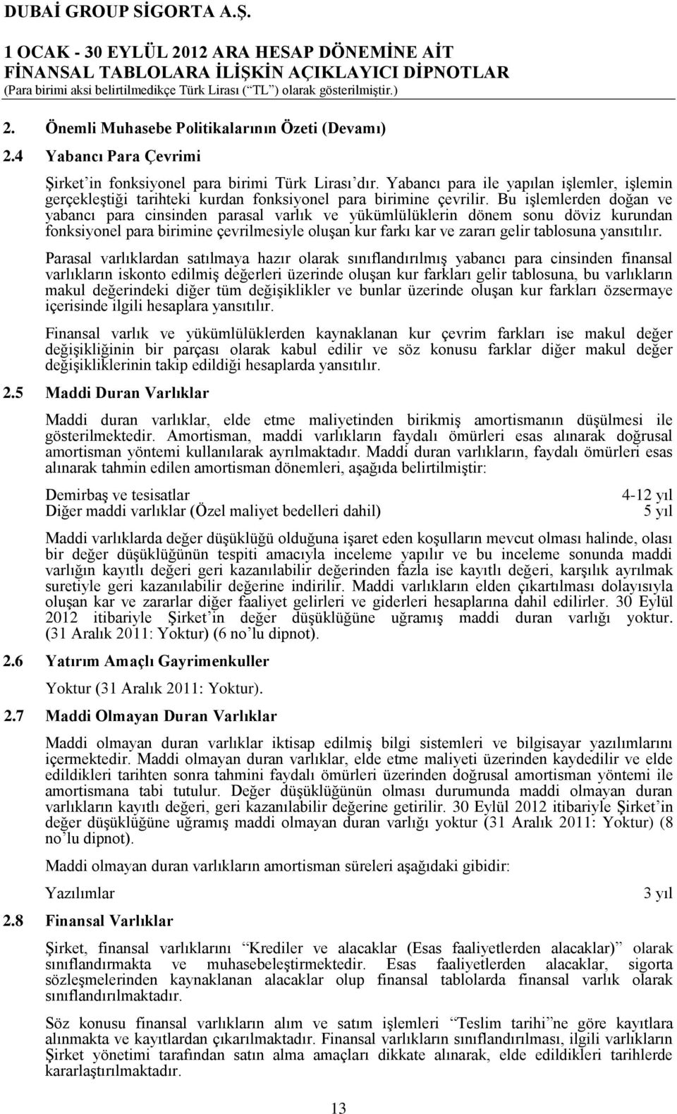 Bu işlemlerden doğan ve yabancı para cinsinden parasal varlık ve yükümlülüklerin dönem sonu döviz kurundan fonksiyonel para birimine çevrilmesiyle oluşan kur farkı kar ve zararı gelir tablosuna