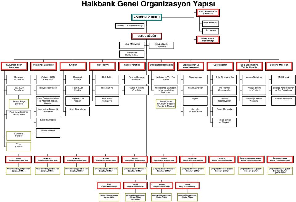 Kontrol Bireysel Bankacılık Orta Ofis ve Yapılandırılmı Finansman ları Altyapı letim ve Yönetimi Bilanço Konsolidasyon ve Dı Raporlama Serbest Bölge ubeleri Proje Deerlendirme ve Mali Tahlil Kartlı