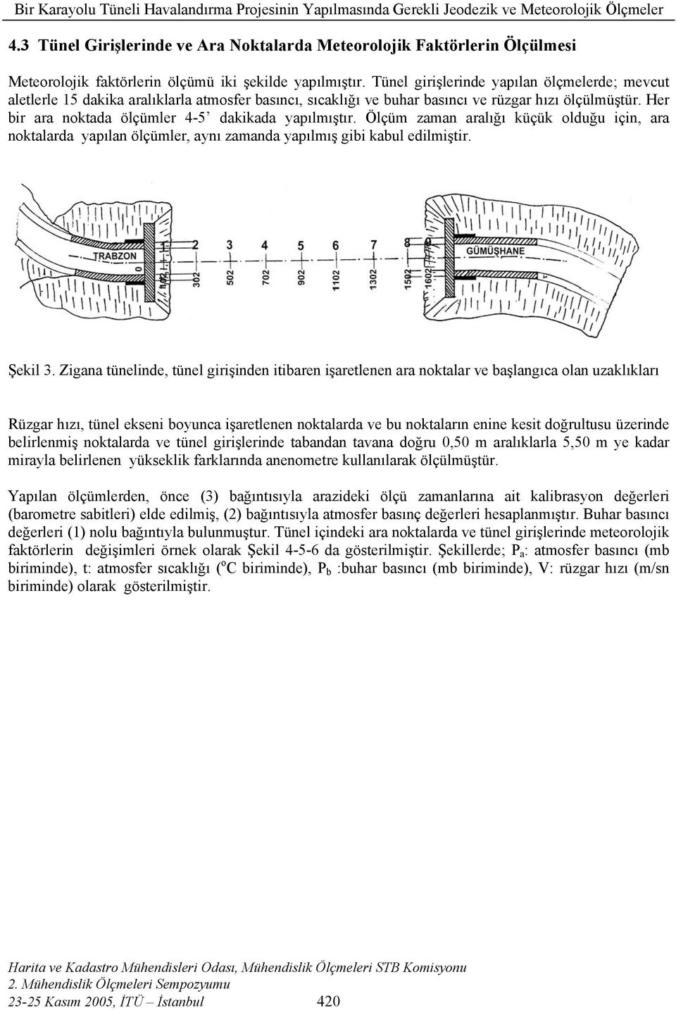 Her bir ara noktada ölçümler 4-5 dakikada yapılmıştır. Ölçüm zaman aralığı küçük olduğu için, ara noktalarda yapılan ölçümler, aynı zamanda yapılmış gibi kabul edilmiştir. Şekil 3.