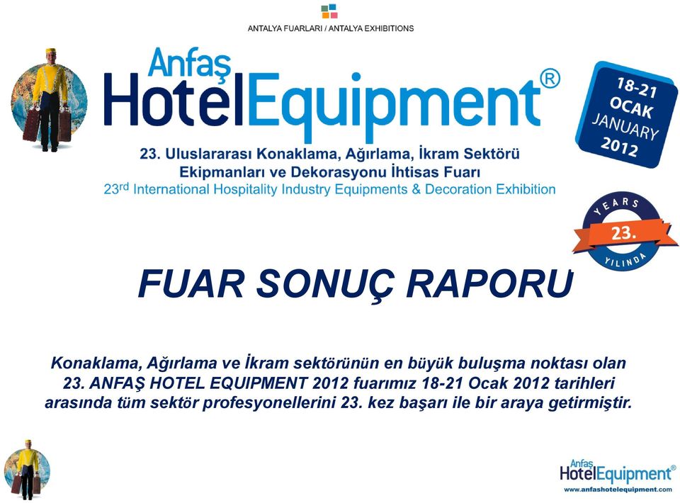 ANFAġ HOTEL EQUIPMENT 2012 fuarımız 18-21 Ocak 2012
