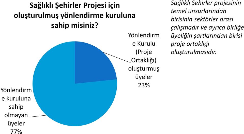 oluşturmuş üyeler 23% Sağlıklı Şehirler projesinin temel unsurlarından birisinin