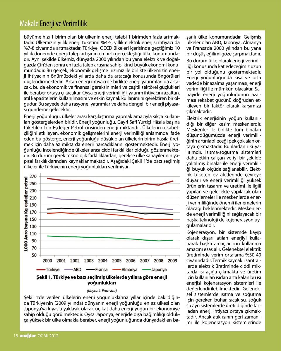 Türkiye, OECD ülkeleri içerisinde geçtiğimiz 10 yıllık dönemde enerji talep artışının en hızlı gerçekleştiği ülke konumundadır.