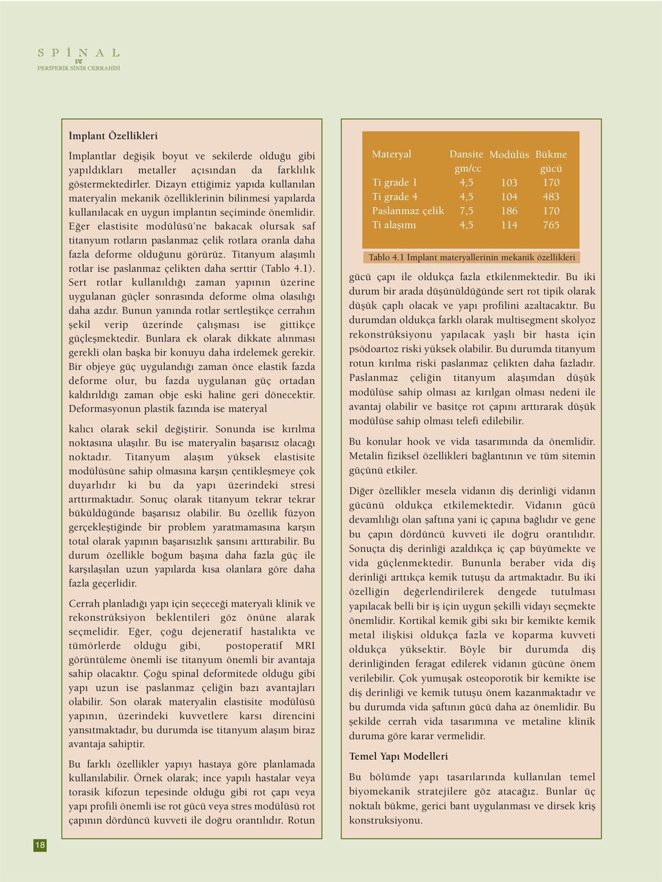 Eğer elastisite modülüsü ne bakacak olursak saf titanyum rotların paslanmaz çelik rotlara oranla daha fazla deforme olduğunu görürüz.