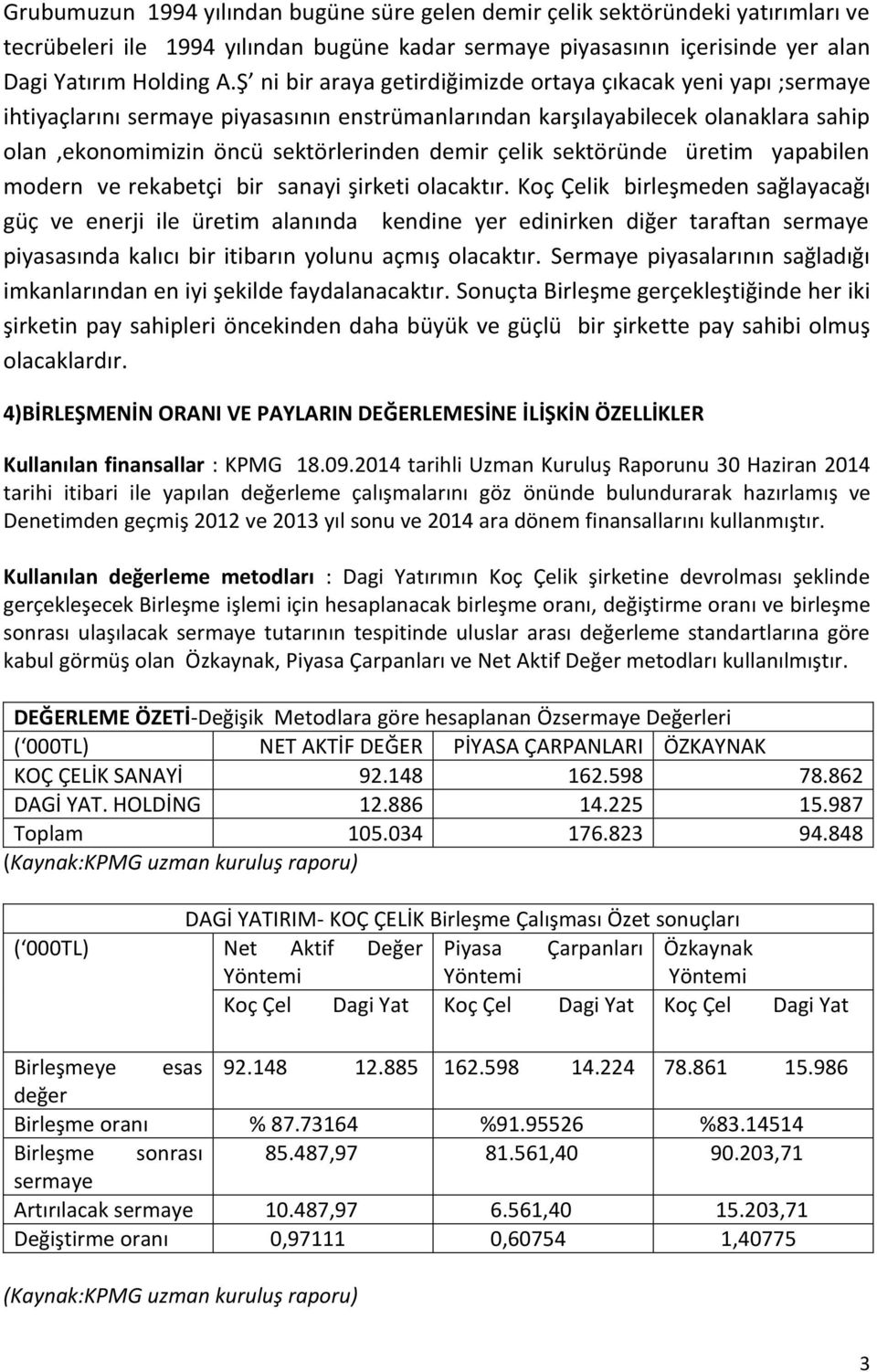 sektöründe üretim yapabilen modern ve rekabetçi bir sanayi şirketi olacaktır.