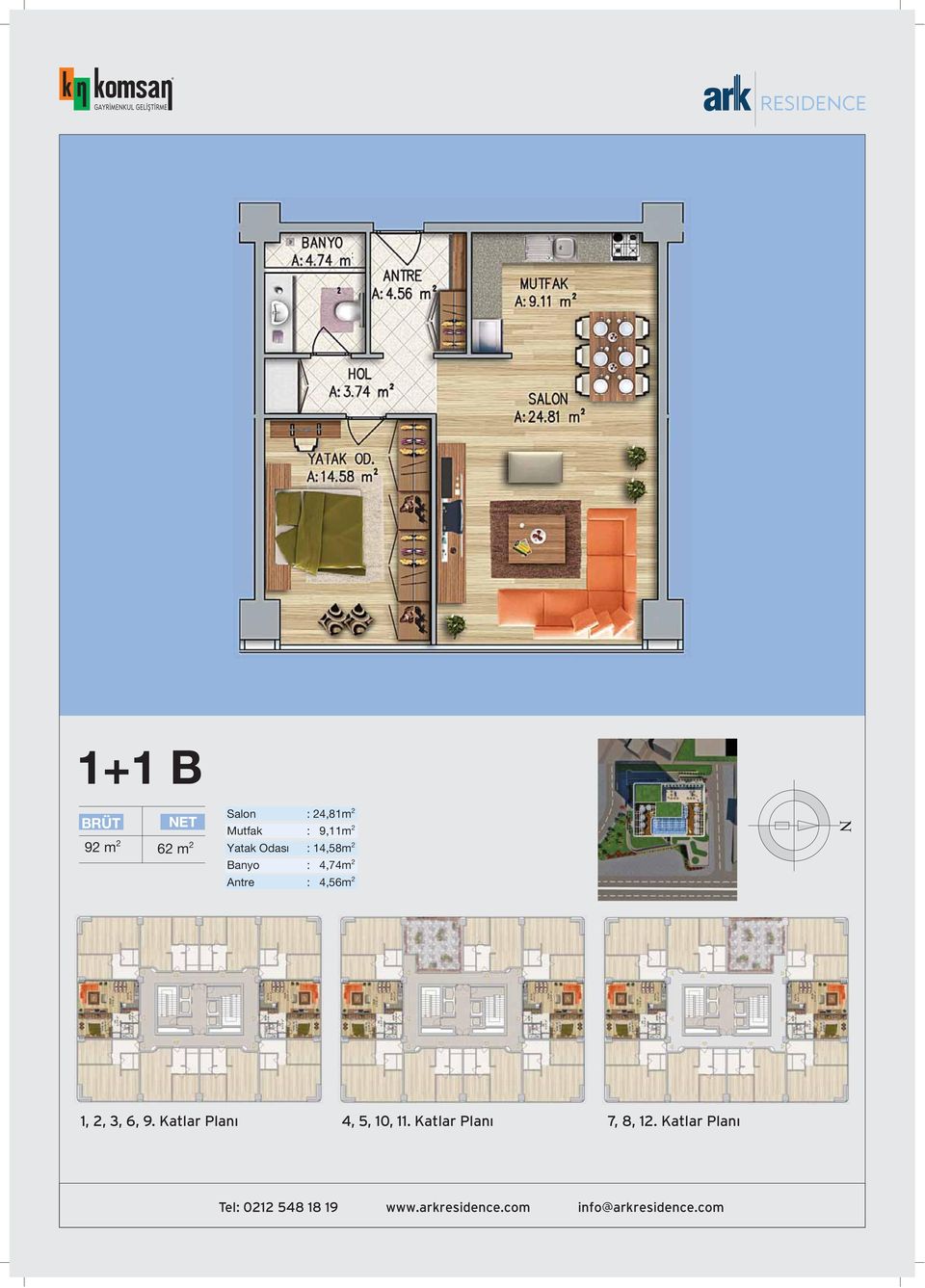 4,74m 2 Antre : 4,56m 2 N 1, 2, 3, 6, 9.