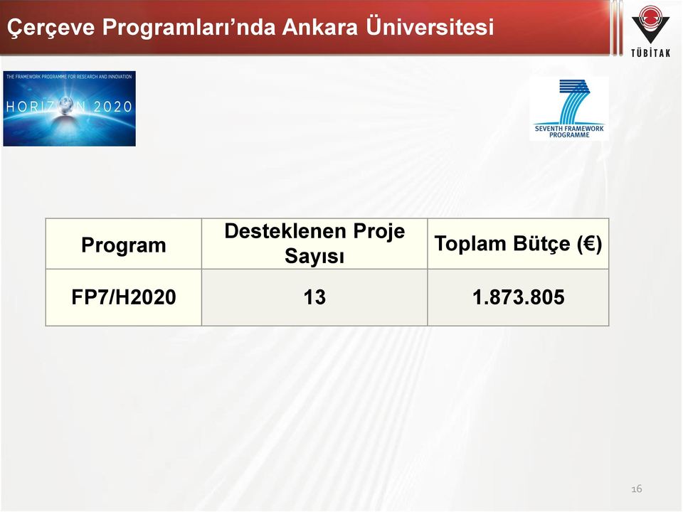 Desteklenen Proje Sayısı