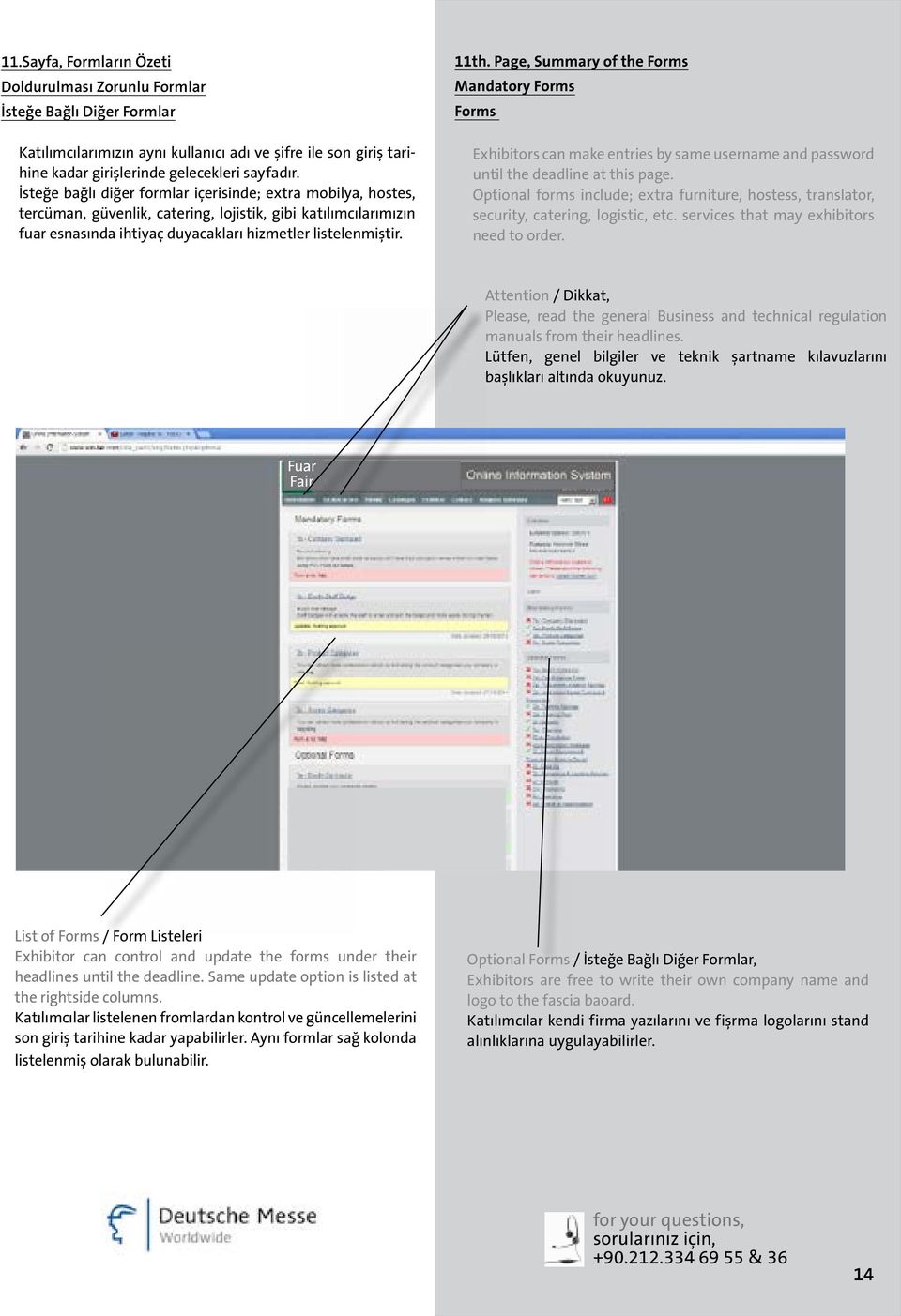 Page, Summary of the Forms Mandatory Forms Forms Exhibitors can make entries by same username and password until the deadline at this page.