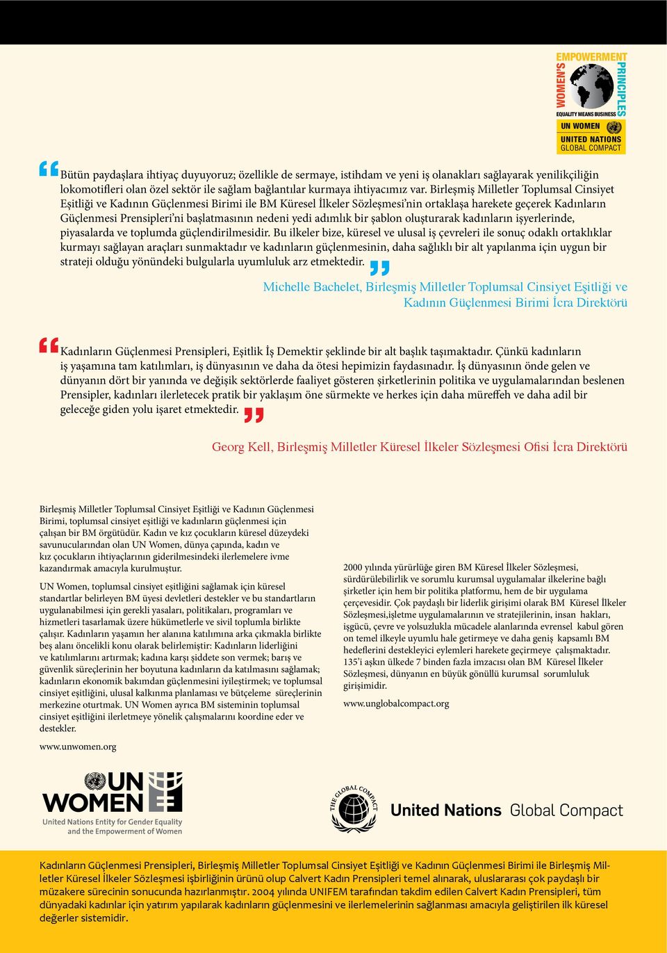 Birleşmiş Milletler Toplumsal Cinsiyet Eşitliği ve Kadının Güçlenmesi Birimi ile BM Küresel İlkeler Sözleşmesi nin ortaklaşa harekete geçerek Kadınların Güçlenmesi Prensipleri ni başlatmasının nedeni