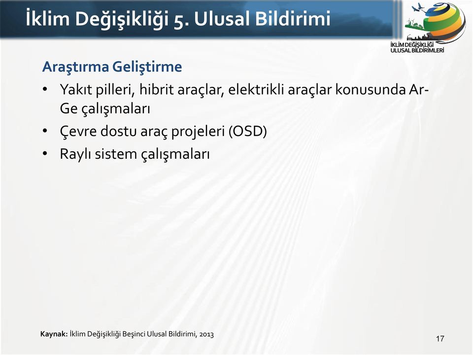 araçlar, elektrikli araçlar konusunda Ar- Ge çalışmaları Çevre