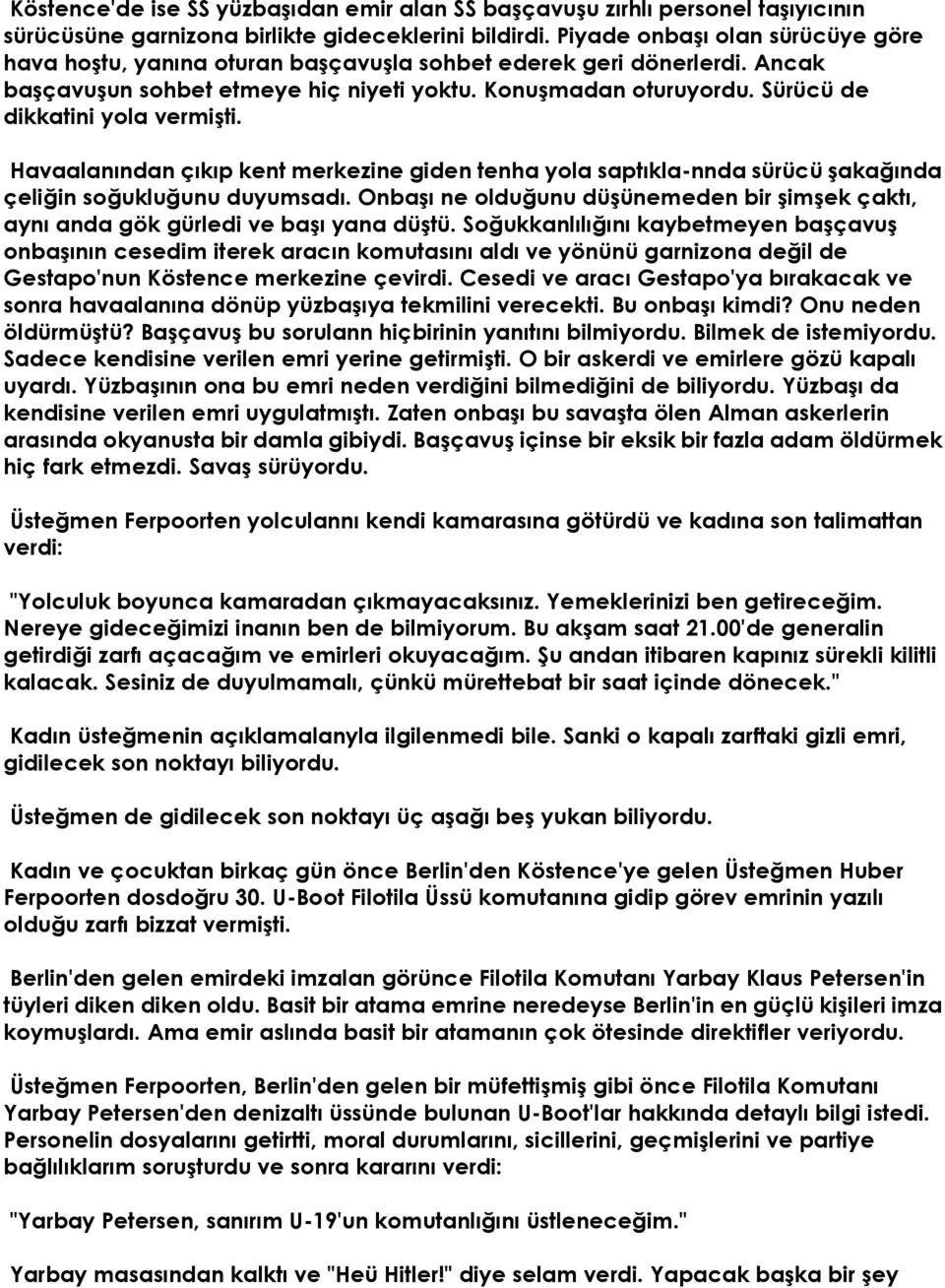 Sürücü de dikkatini yola vermişti. Havaalanından çıkıp kent merkezine giden tenha yola saptıkla-nnda sürücü şakağında çeliğin soğukluğunu duyumsadı.