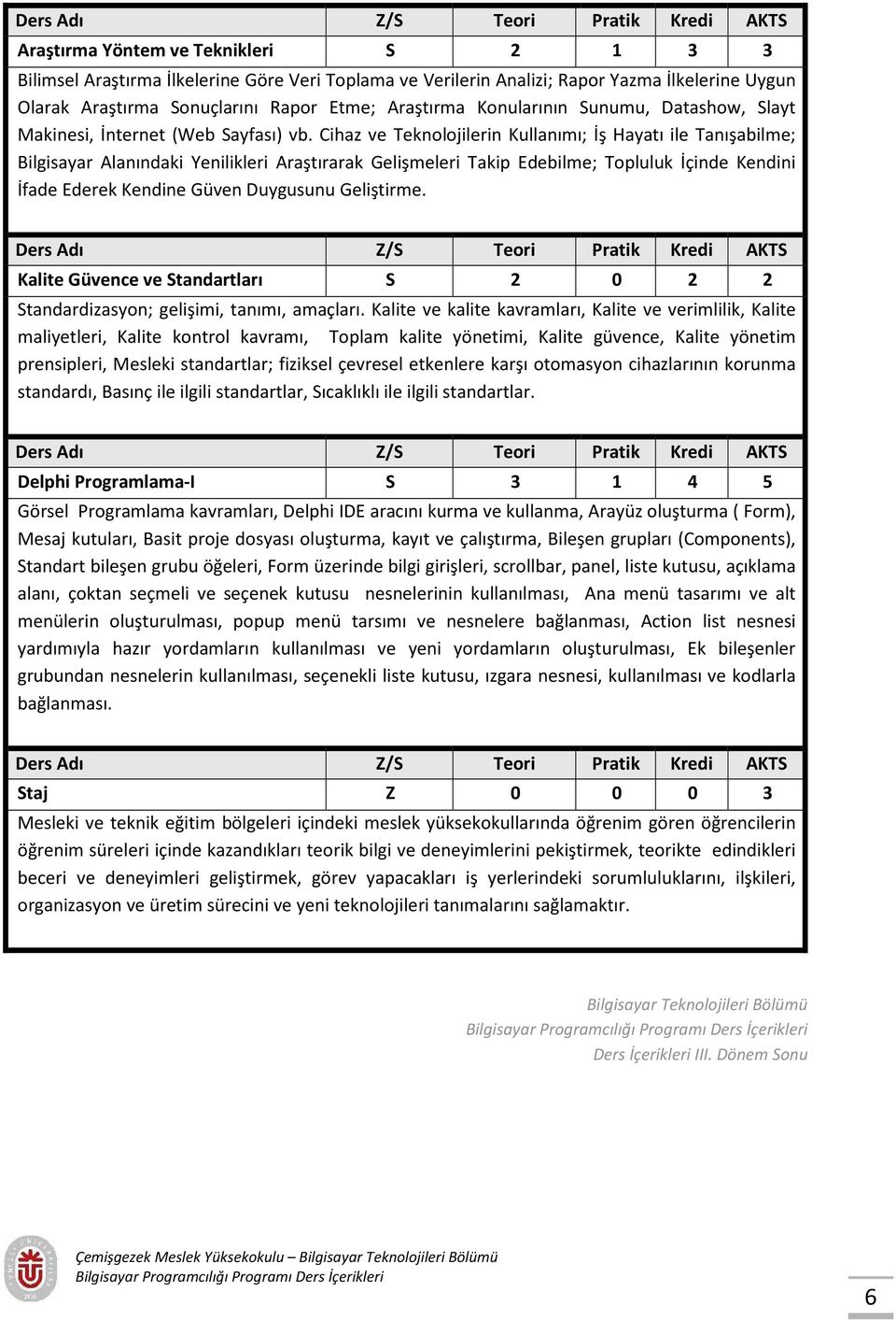 Cihaz ve Teknolojilerin Kullanımı; İş Hayatı ile Tanışabilme; Bilgisayar Alanındaki Yenilikleri Araştırarak Gelişmeleri Takip Edebilme; Topluluk İçinde Kendini İfade Ederek Kendine Güven Duygusunu