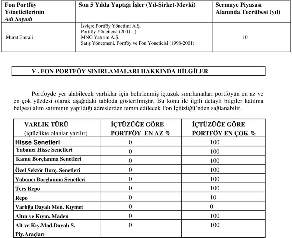 Bu konu ile ilgili detaylı bilgiler katılma belgesi alım satımının yapıldığı adreslerden temin edilecek Fon Đçtüzüğü nden sağlanabilir.