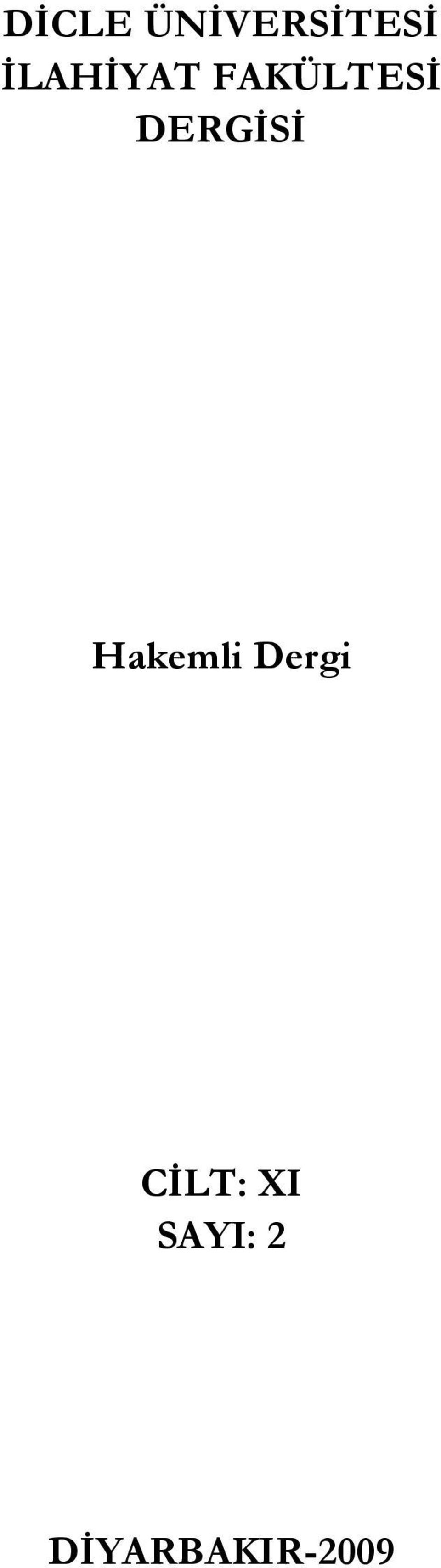 DERGĠSĠ Hakemli Dergi