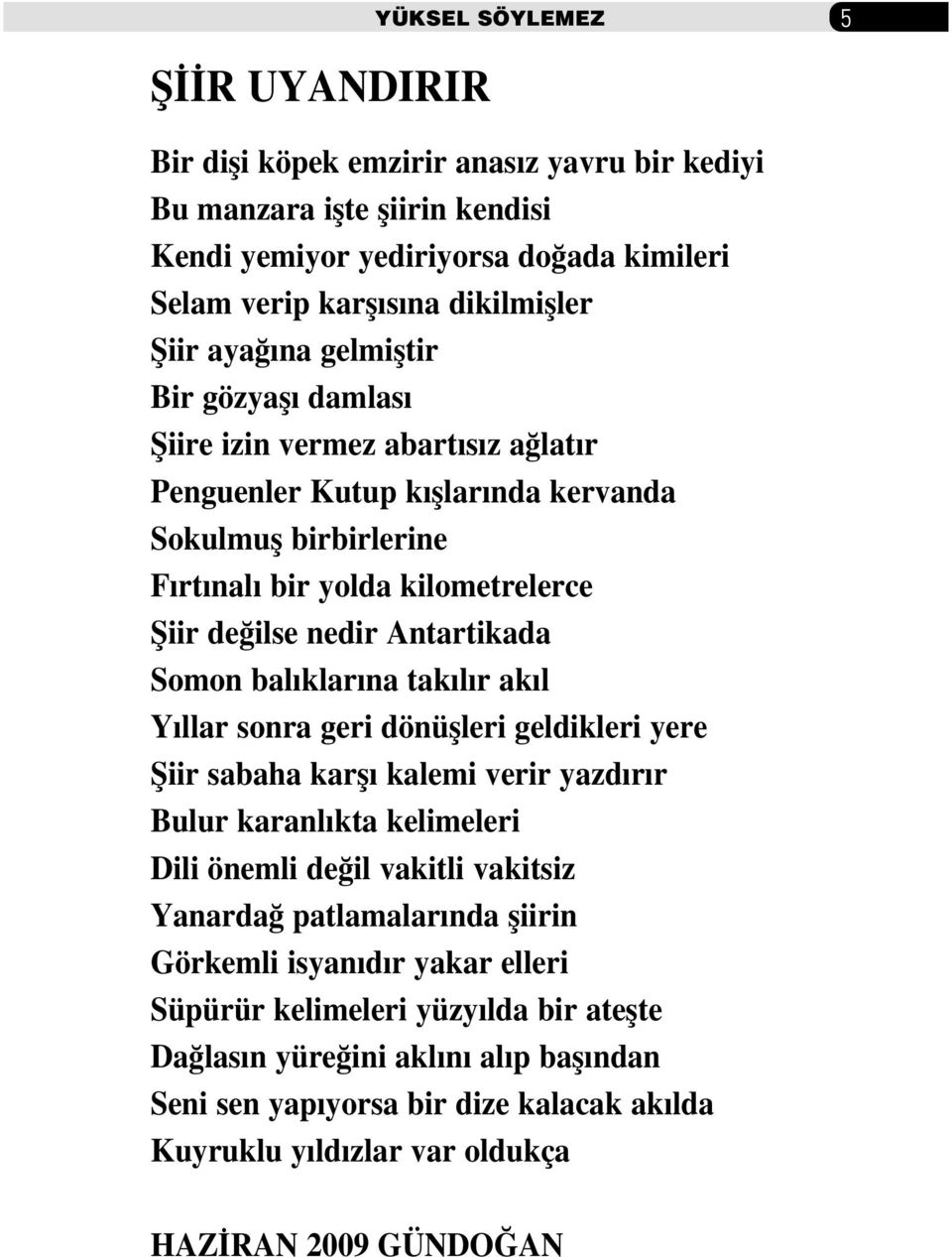 Antartikada Somon bal klar na tak l r ak l Y llar sonra geri dönüflleri geldikleri yere fiiir sabaha karfl kalemi verir yazd r r Bulur karanl kta kelimeleri Dili önemli de il vakitli vakitsiz Yanarda