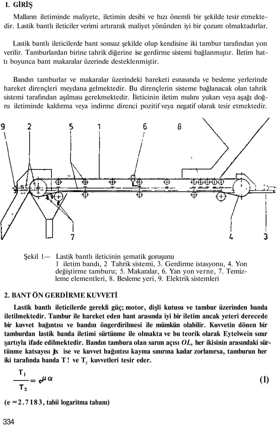 İletim hattı boyunca bant makaralar üzerinde desteklenmiştir. Bandın tamburlar ve makaralar üzerindeki hareketi esnasında ve besleme yerlerinde hareket dirençleri meydana gelmektedir.